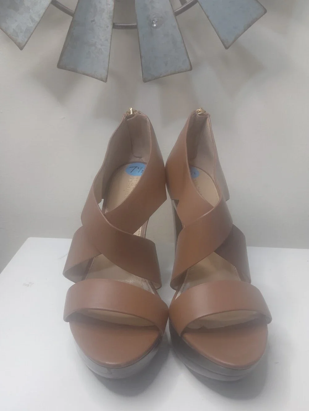 Michael Kors Brown Strappy Platform Heels Size 7.5